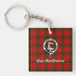 Clan MacQuarrie Tartan en Crest Sleutelhanger