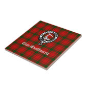 Clan MacQuarrie Tartan en Crest Tegeltje (Zijkant)