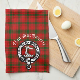 Clan MacQuarrie Tartan en Crest Theedoek