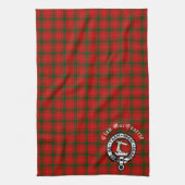 Clan MacQuarrie Tartan en Crest Theedoek (Verticaal)