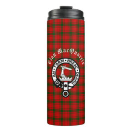 Clan MacQuarrie Tartan en Crest Thermosbeker