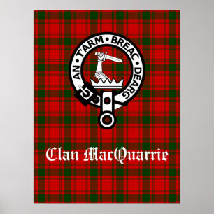 Clan MacQuarrier Tartan en Crest Poster
