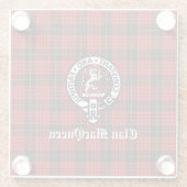 Clan MacQueen Crest Badge & Tartan Glazen Onderzetter (Achterkant)