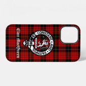 Clan MacQueen Crest Badge & Tartan iPhone Hoesje (Achterkant horizontaal)