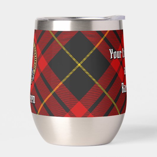 Clan MacQueen Crest boven Tartan (Links)