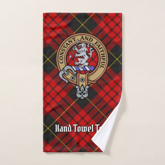 Clan MacQueen Crest boven Tartan Bad Handdoek (Handdoek)