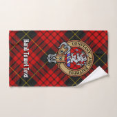 Clan MacQueen Crest boven Tartan Bad Handdoek (Handdoek)