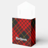 Clan MacQueen Crest boven Tartan Bedankdoosjes (Geopend)