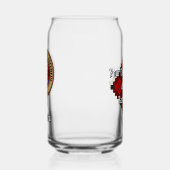 Clan MacQueen Crest boven Tartan Blikvorm Glas (Links)