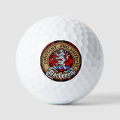 Clan MacQueen Crest boven Tartan Golfballen (Voorkant)