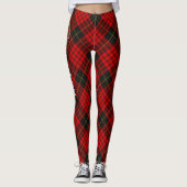 Clan MacQueen Crest boven Tartan Leggings (Voorkant)