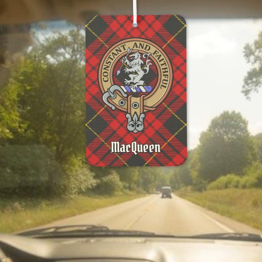 Clan MacQueen Crest boven Tartan Luchtverfrisser