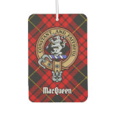 Clan MacQueen Crest boven Tartan Luchtverfrisser (Voorkant)