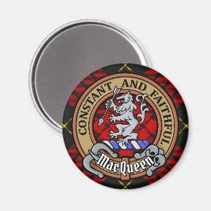 Clan MacQueen Crest boven Tartan Magneet