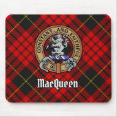 Clan MacQueen Crest boven Tartan Muismat (Voorkant)