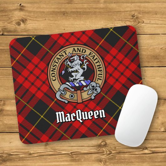 Clan MacQueen Crest boven Tartan Muismat