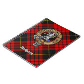 Clan MacQueen Crest boven Tartan Notitieboek (Linkerzijde)