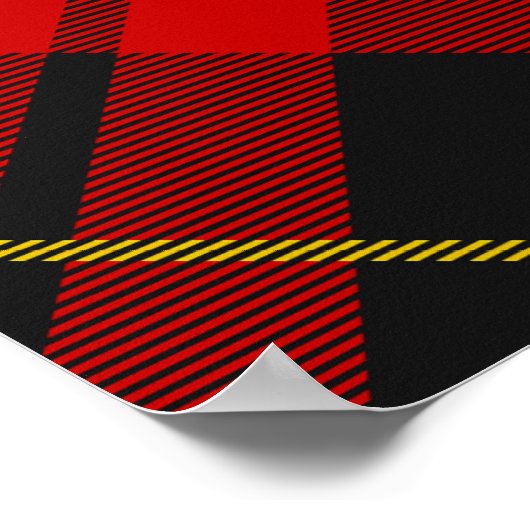 Clan MacQueen Crest boven Tartan Poster (Hoek)