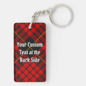 Clan MacQueen Crest boven Tartan Sleutelhanger (achterkant)