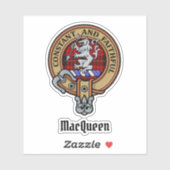 Clan MacQueen Crest boven Tartan Sticker (Vel)