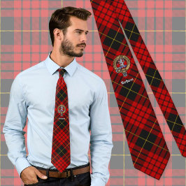 Clan MacQueen Crest boven Tartan Stropdas