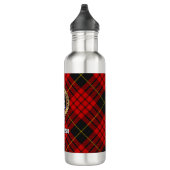 Clan MacQueen Crest boven Tartan Waterfles (Rechts)