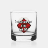 Clan MacQueen Crest boven Tartan Whisky Glas (Achterkant)