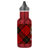 Clan MacQueen Crest over tartan Waterfles (Links)