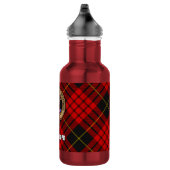 Clan MacQueen Crest over tartan Waterfles (Rechts)