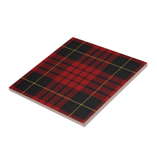 Clan MacQueen Scottish Expressions Red Tartan Tegeltje (Zijkant)