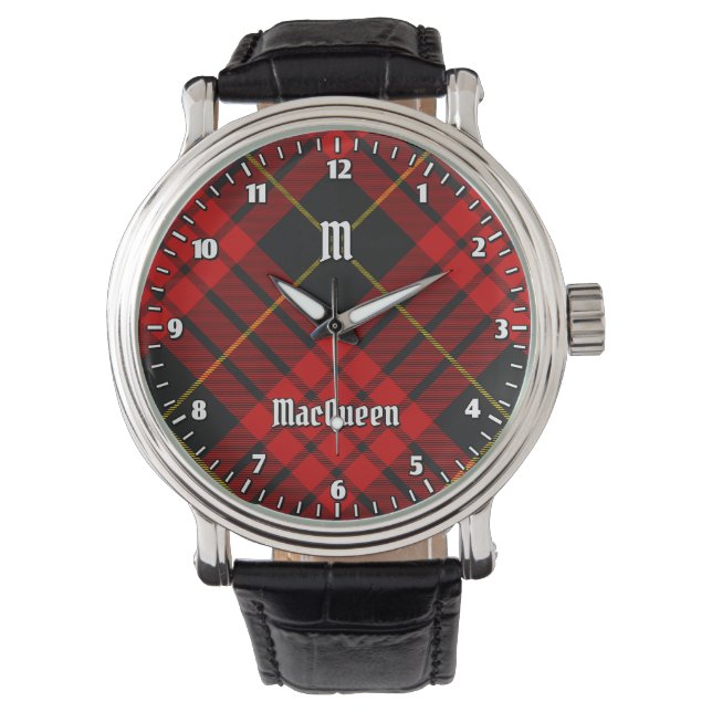 Clan MacQueen Tartan Horloge (Voorkant)