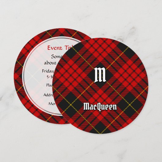 Clan MacQueen Tartan Kaart (Voorkant / Achterkant)