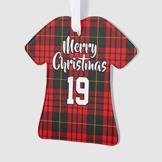Clan MacQueen Tartan KerstJersey Ornament (voorkant)