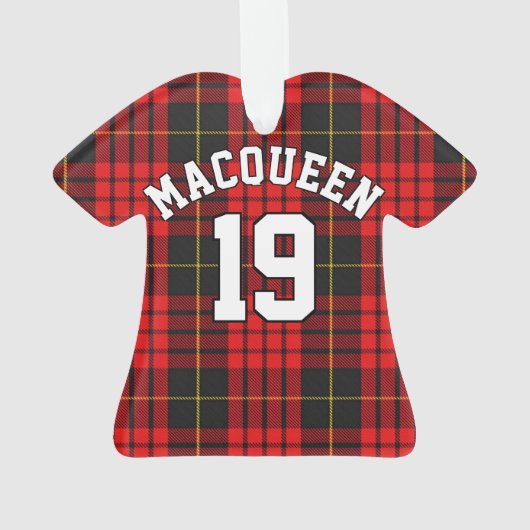 Clan MacQueen Tartan KerstJersey Ornament (achterkant)