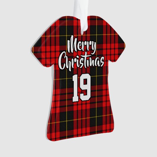 Clan MacQueen Tartan KerstJersey Ornament (voorkant)