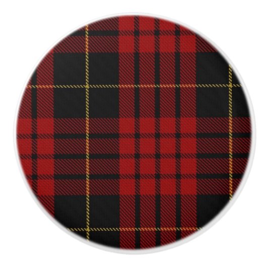 Clan MacQueen Tartan Pset Drawer Pull Keramische Knop (Voorkant)