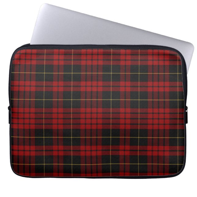 Clan MacQueen Tartan Pset Laptop Hoesje Laptop Sleeve (Voorkant)