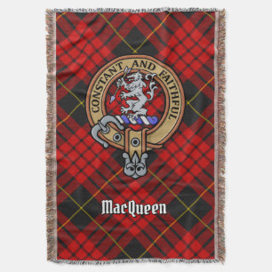 Clan MacQueen Wapen over Tartan Deken