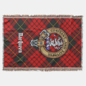 Clan MacQueen Wapen over Tartan Deken (Voorkant)
