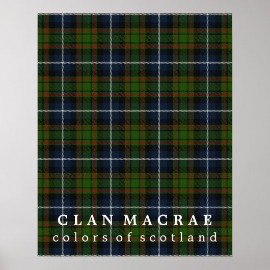 Clan MacRae Colors of Scotland Tartan Poster (Voorkant)