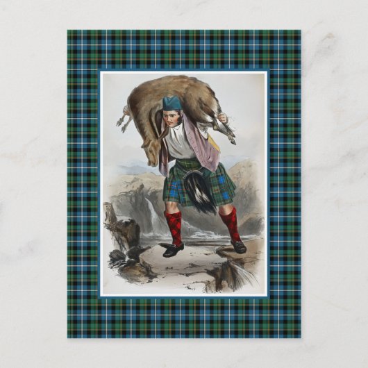 Clan MacRae  Illustratie Tartan Lijst Briefkaart (Voorkant)