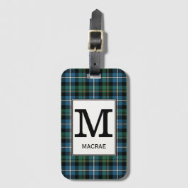 Clan MacRae Jacht Tartan Monogrammed Bagagelabel