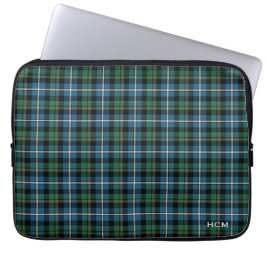 Clan MacRae Jacht Tartan Schotse Plaid Monogram Laptop Sleeve