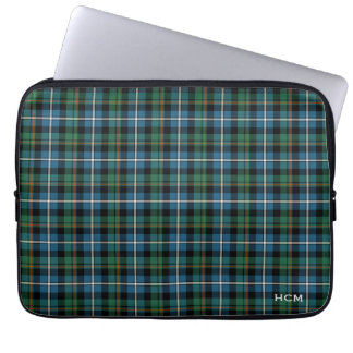 Clan MacRae Jacht Tartan Schotse Plaid Monogram Laptop Sleeve