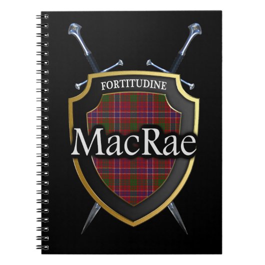 Clan MacRae Tartan Shield & Swords Notitieboek (Voorkant)