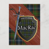 Clan MacRae Tartan Sword & Shield Briefkaart (Voorkant)