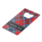 Clan MacTavish Crest over Tartan Creditkaart Flessenopener (Achterkant Gekanteld)