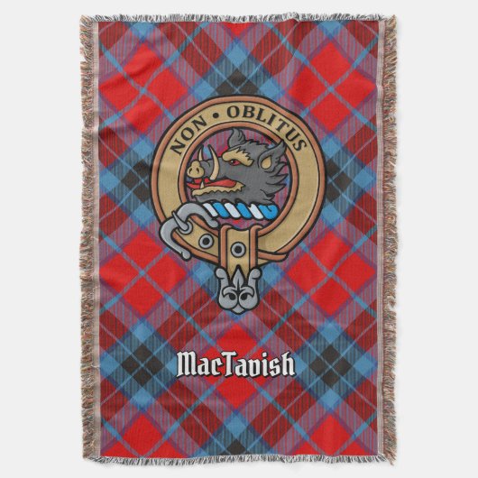 Clan MacTavish Crest over tartan Deken (Voorkant Verticaal)