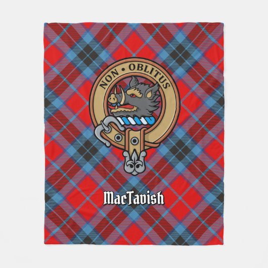 Clan MacTavish Crest over Tartan Fleece Deken (Voorkant)