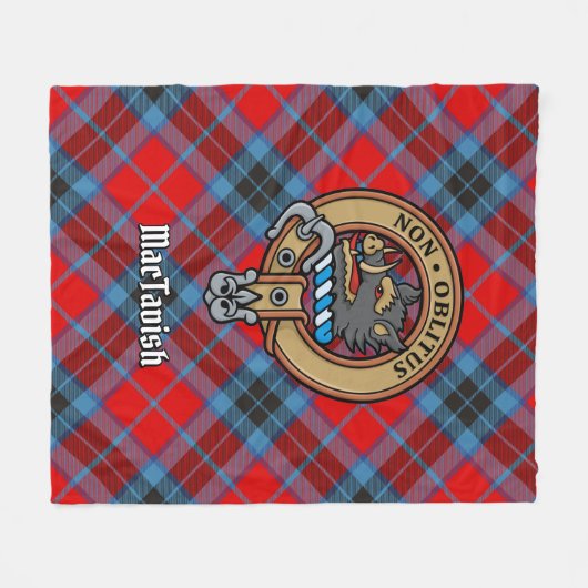 Clan MacTavish Crest over Tartan Fleece Deken (Voorkant (Horizontaal))